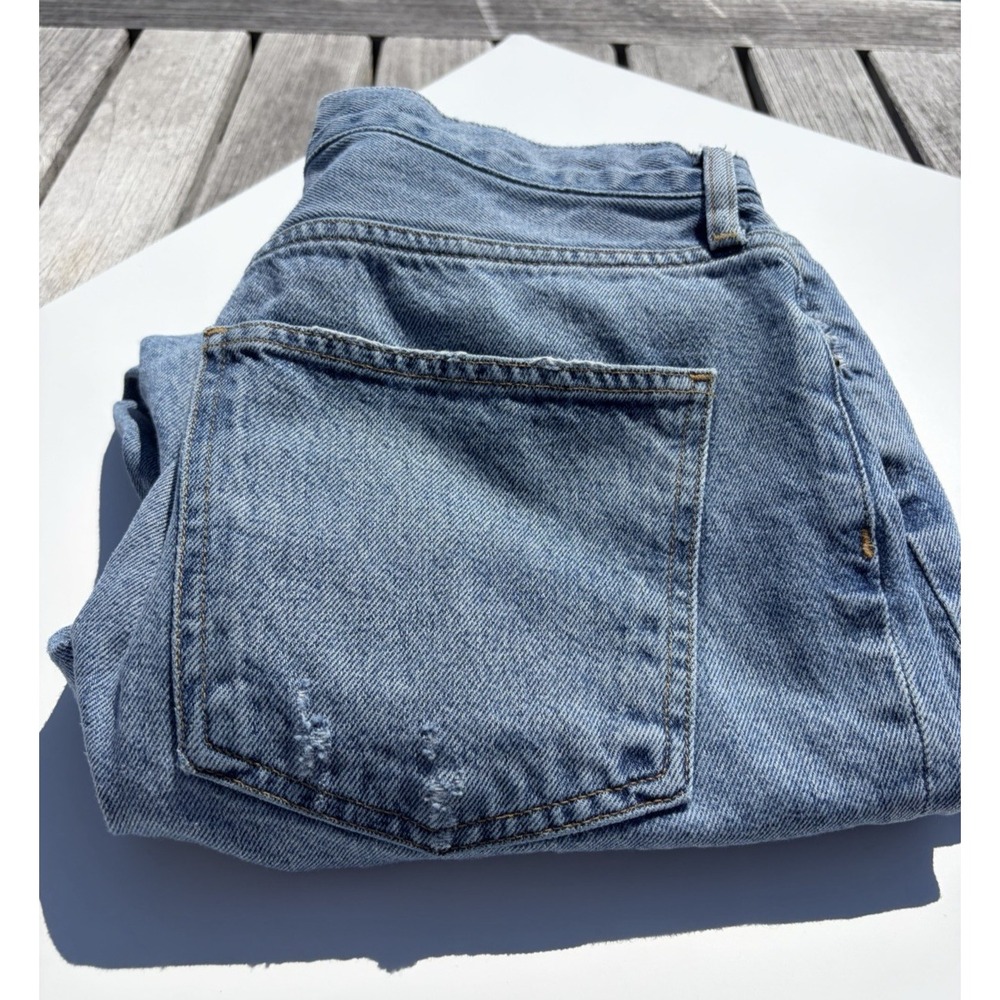 Agolde Jeans Blue Wander Fen Hi-Rise Relaxed Taper Button Fly Distressed Size 29
